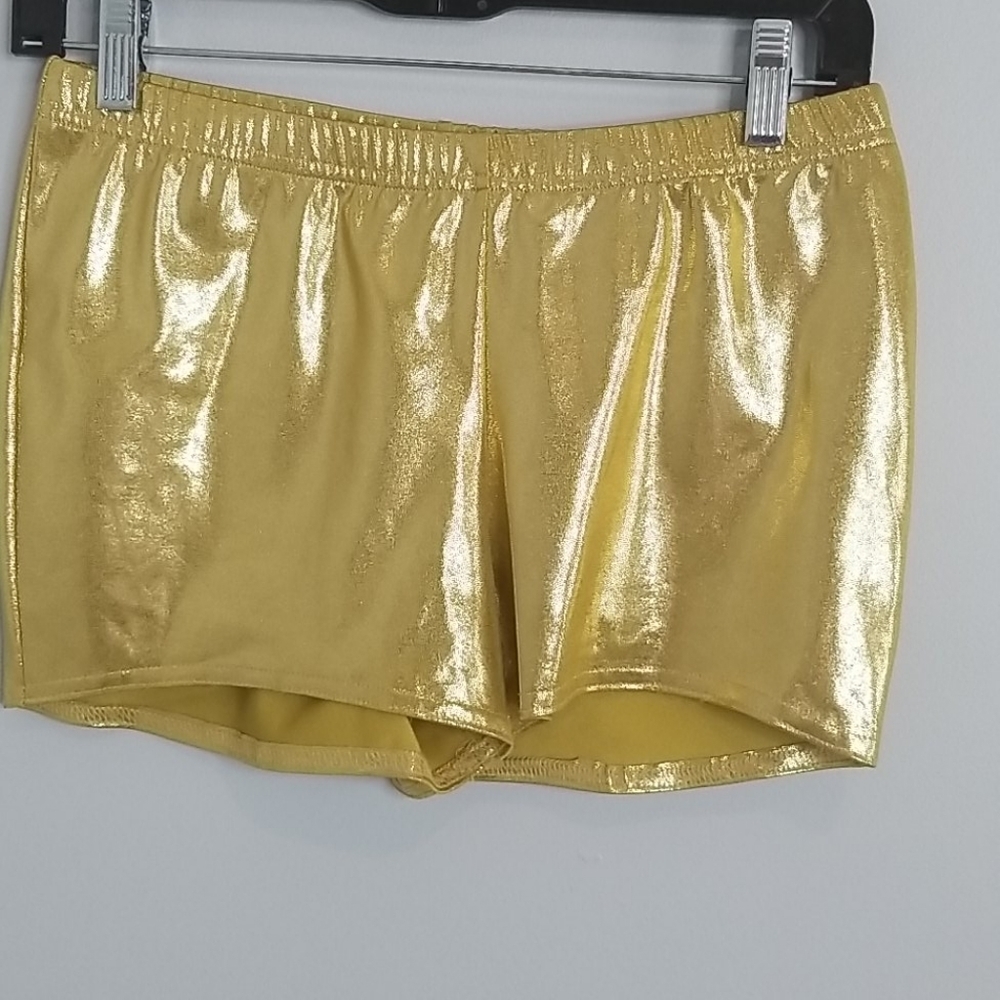 Kelle gold metallic dance shorts Medium Adult